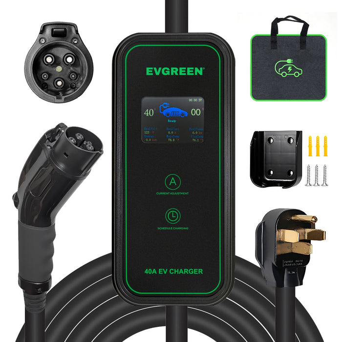 40Amp Level 2 EV Charger for J1772 or NACS (Tesla) EV |  25/30/40/50ft | 240V (HDEV0101A)