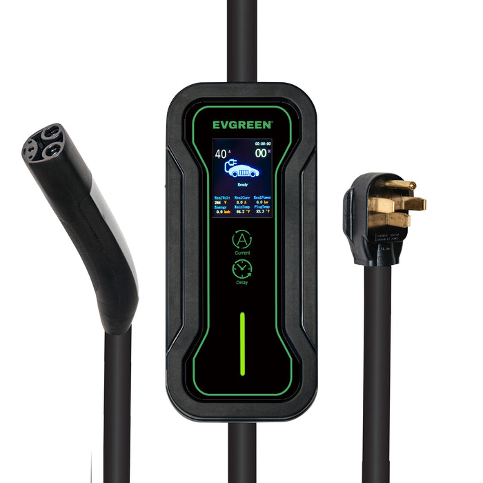 40Amp Level 2 Portable EV Charger for J1772 or NACS (Tesla) EV | 25/30/40/50ft | 240V (HDEV0104A)