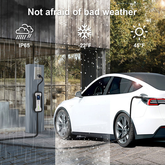 16Amp Level 1 & 2 Portable EV Charger for J1772 or NACS (Tesla) EV | 25/30/40/50ft | 110V-240V (HDEV0104C)