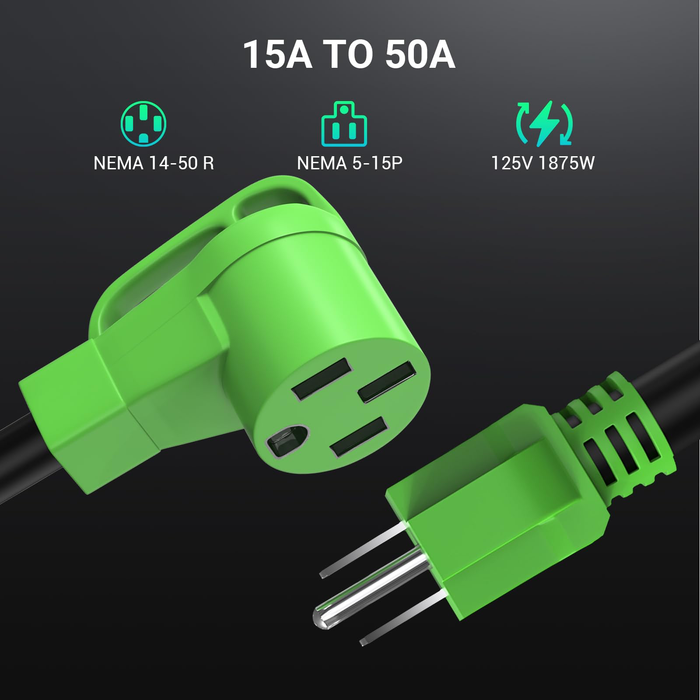 NEMA 5-15P to 14-50R EV Charger Adapter