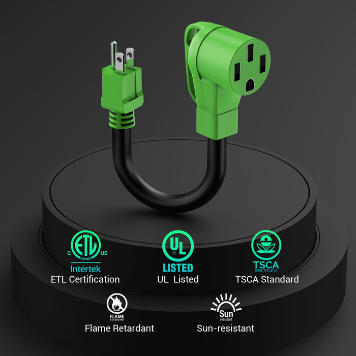 NEMA 5-15P to 14-50R EV Charger Adapter
